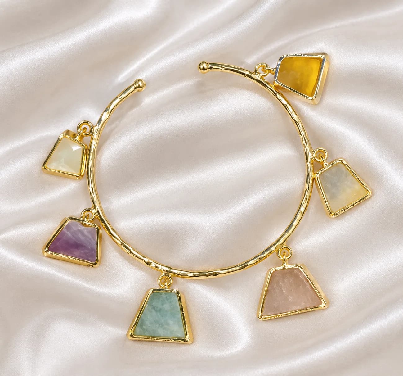 Gemstone charm bracelet