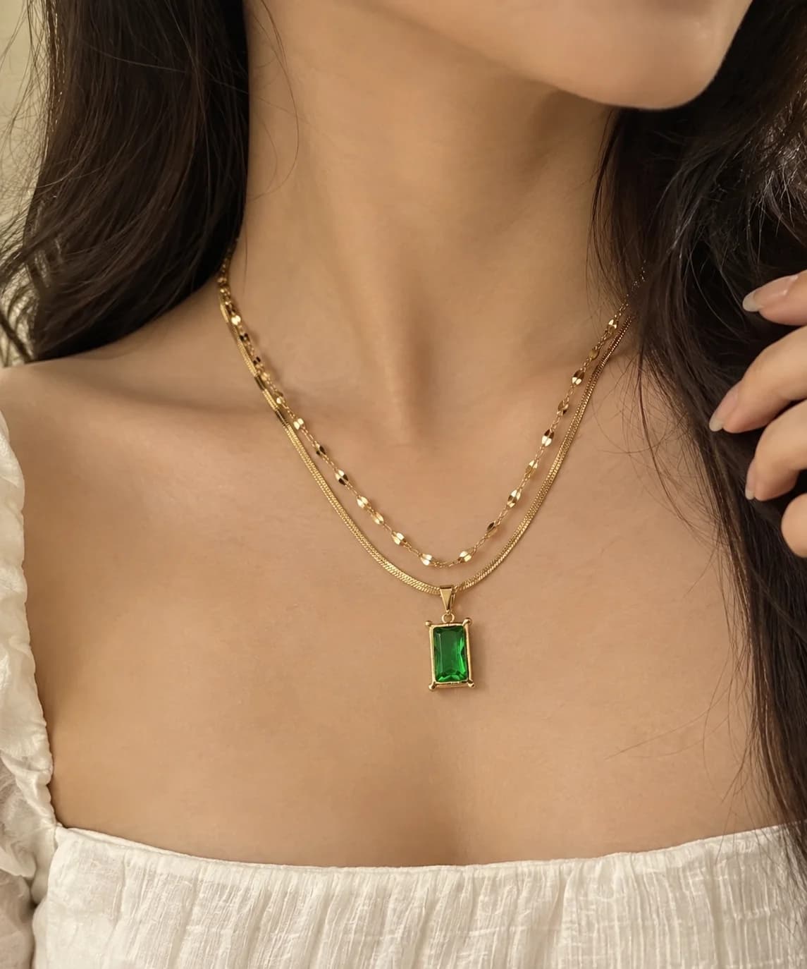Emerald Luxe Layered Necklace