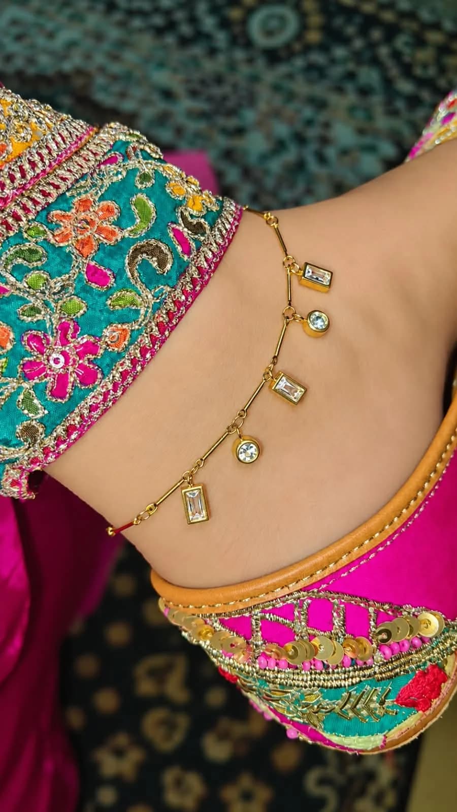 Crystal Charm Anklets