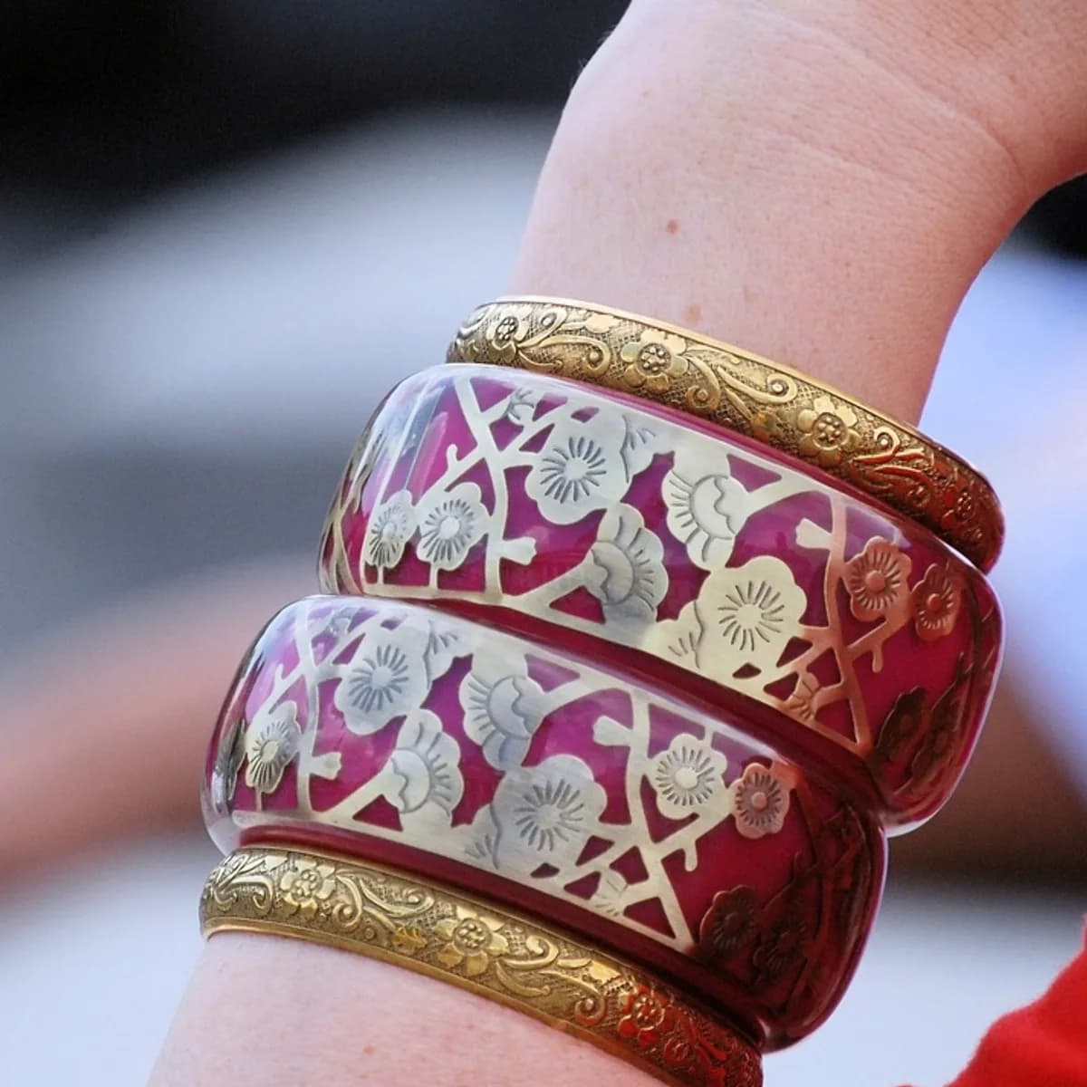 Crimson Charm Bracelet — bracelets detail