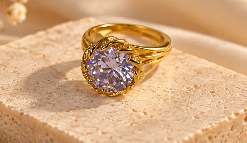 Purple bliss minimal ring