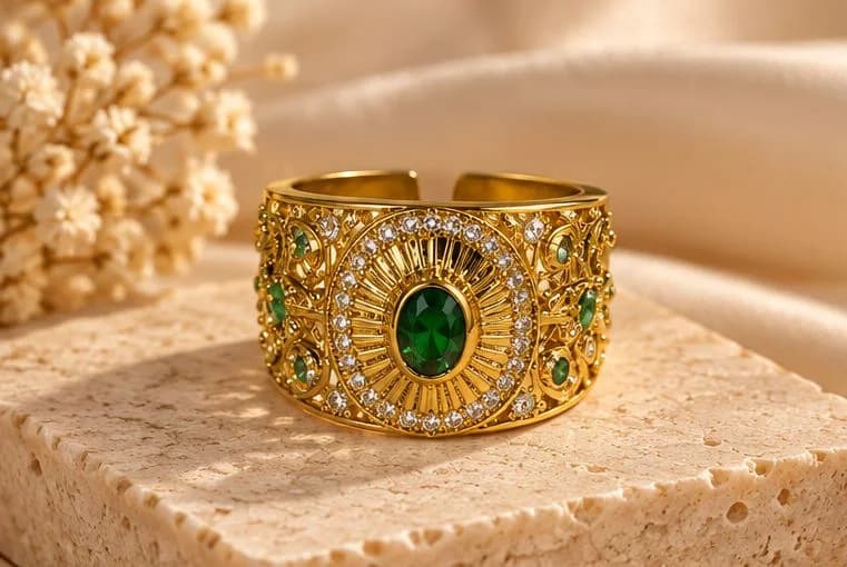 Emberald crown ring